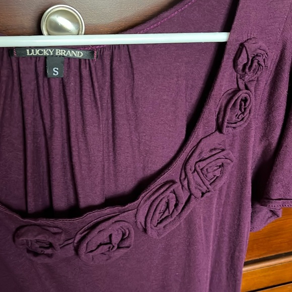 Lucky Brand Dark Purple Flower Dress Women’s Size Small Like New - Picture 3 of 4